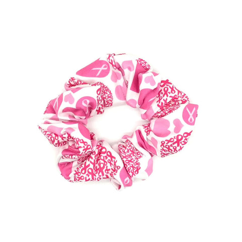 Breast Cancer Awareness Hearts Scrunchie