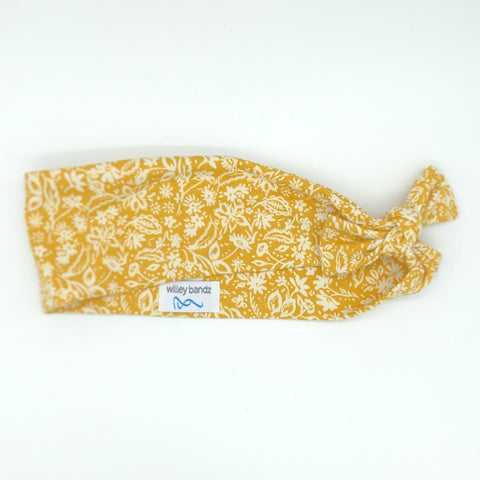 Mustard and White Floral 3-inch headband