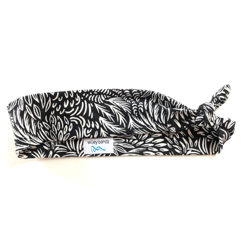 Black and White Leaf Doodles 2-inch headband